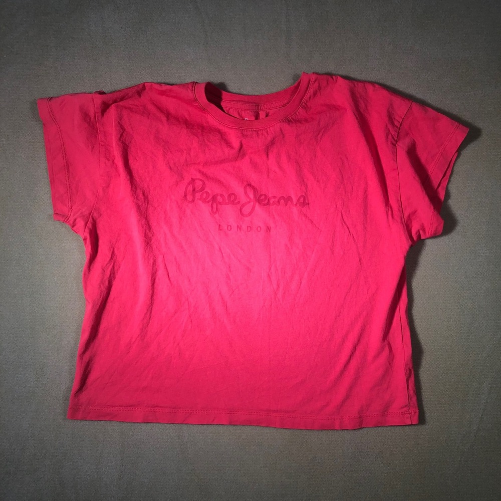 Pepe Jeans T-Shirt Ladies Medium Red Carla Ro PL505865 Short Sleeve Cotton Tee